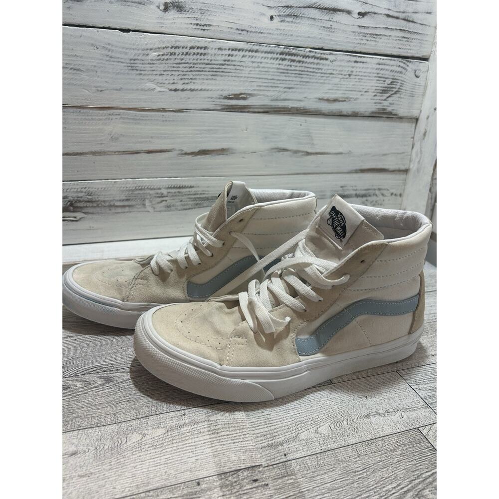 VANS Marshmallow suede and blue white high top women's size 8 men 6.5